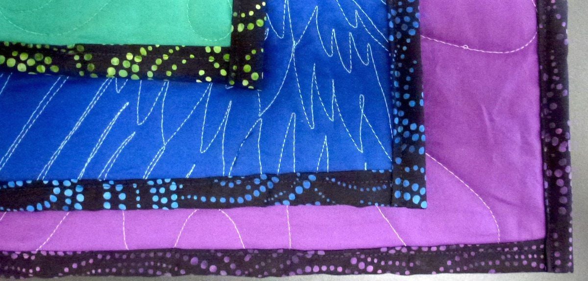 Three backing and binding color combanations