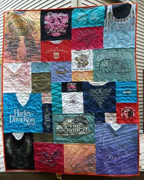 Harley Davidson T-shirt quilt by Too Cool T-shirt Quilts